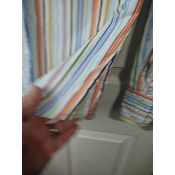 J. Crew Woman S Long Sleeve Collared Button Rainbow Striped Shirt Preppy... - Picture 7 of 9